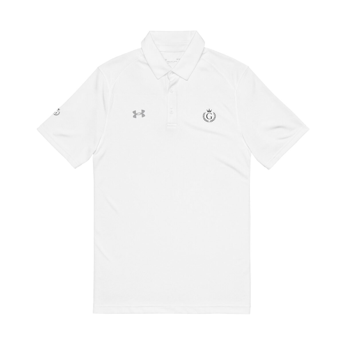 embroidered white men's performance polo — under armour golf & casual wear