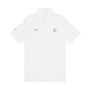embroidered white men's performance polo — under armour golf & casual wear
