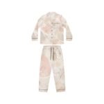 floral satin pajama set — blush watercolor women’s sleepwear