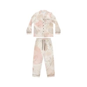 floral satin pajama set — blush watercolor women’s sleepwear
