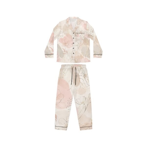 floral satin pajama set — blush watercolor women’s sleepwear