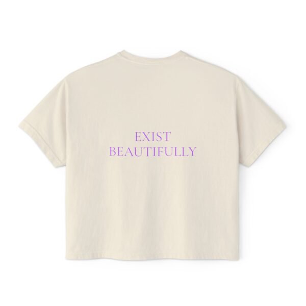 Women's Boxy Tee — 'Exist Beautifully' Soft Pastel Anime Girl Graphic