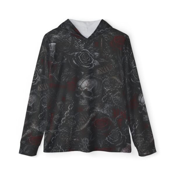 skull & roses all over print hoodie — gothic athletic warmup