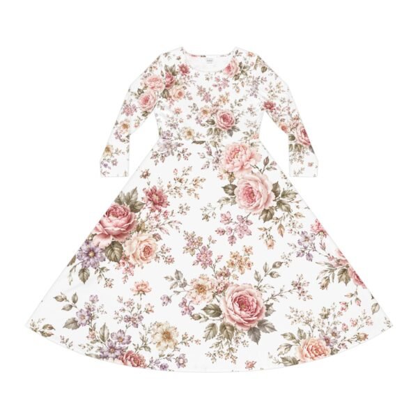 floral vintage rose long sleeve dance dress