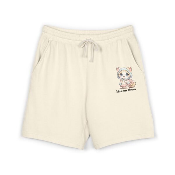 Cat Illustration Sweat Shorts — 'Maison Meow' Lightweight Fleece