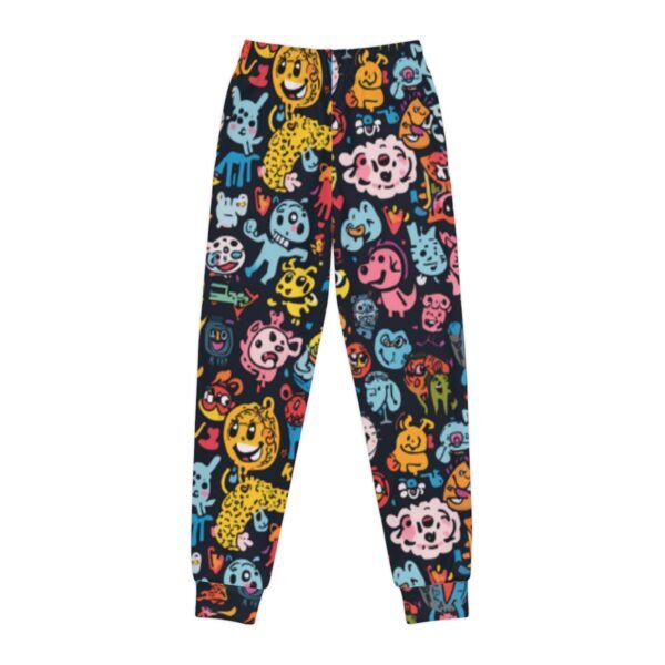 youth joggers — colorful cartoon critter all over print sweatpants