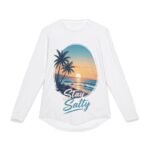 men's 'stay salty' uv protection long sleeve sun shirt — beach sunset rash guard