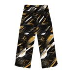 basketball print women's pajama pants black & gold athletic lounge sleepwear