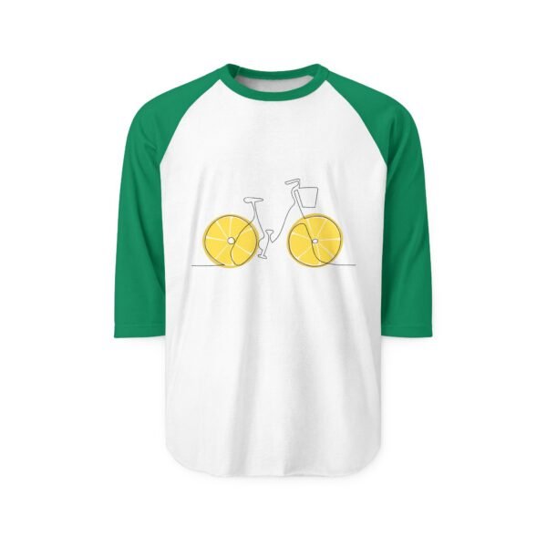 Lemon Wheels Bike Raglan Shirt – Citrus Bicycle Graphic 3/4 Sleeve