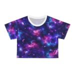 galaxy nebula crop tee — all over print cosmic space top