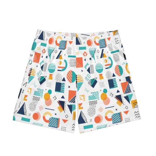 men's geometric beach shorts – retro memphis pattern all over print