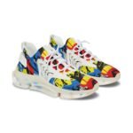 colorful graffiti mesh sneakers — women's street style athletic shoes